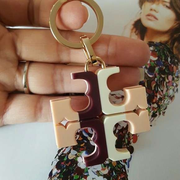 Tory Burch Resin Logo Keychain Charm - Picture 3 of 4