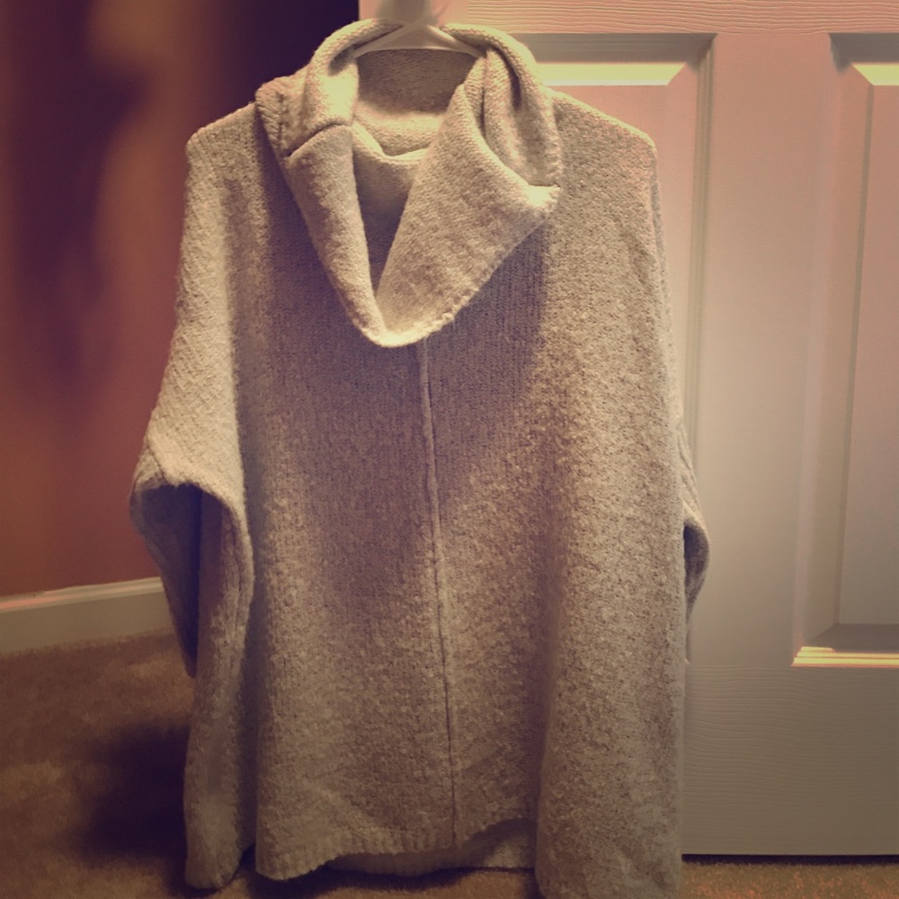 Cowl neck ModCloth marled grey sweater