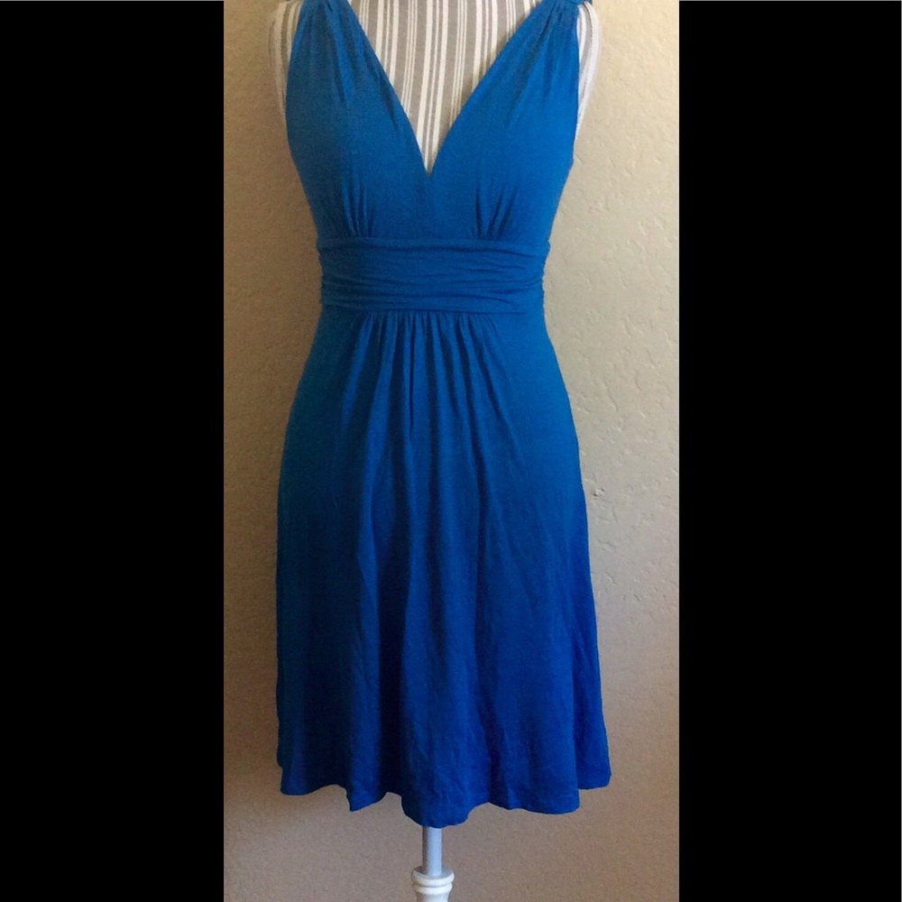 Solid Blue Express Dress Size S Casual Summer