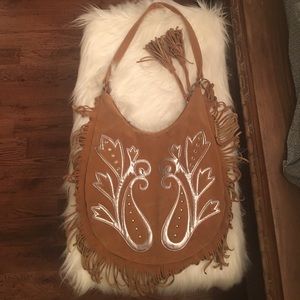 Suede fringe Boho purse