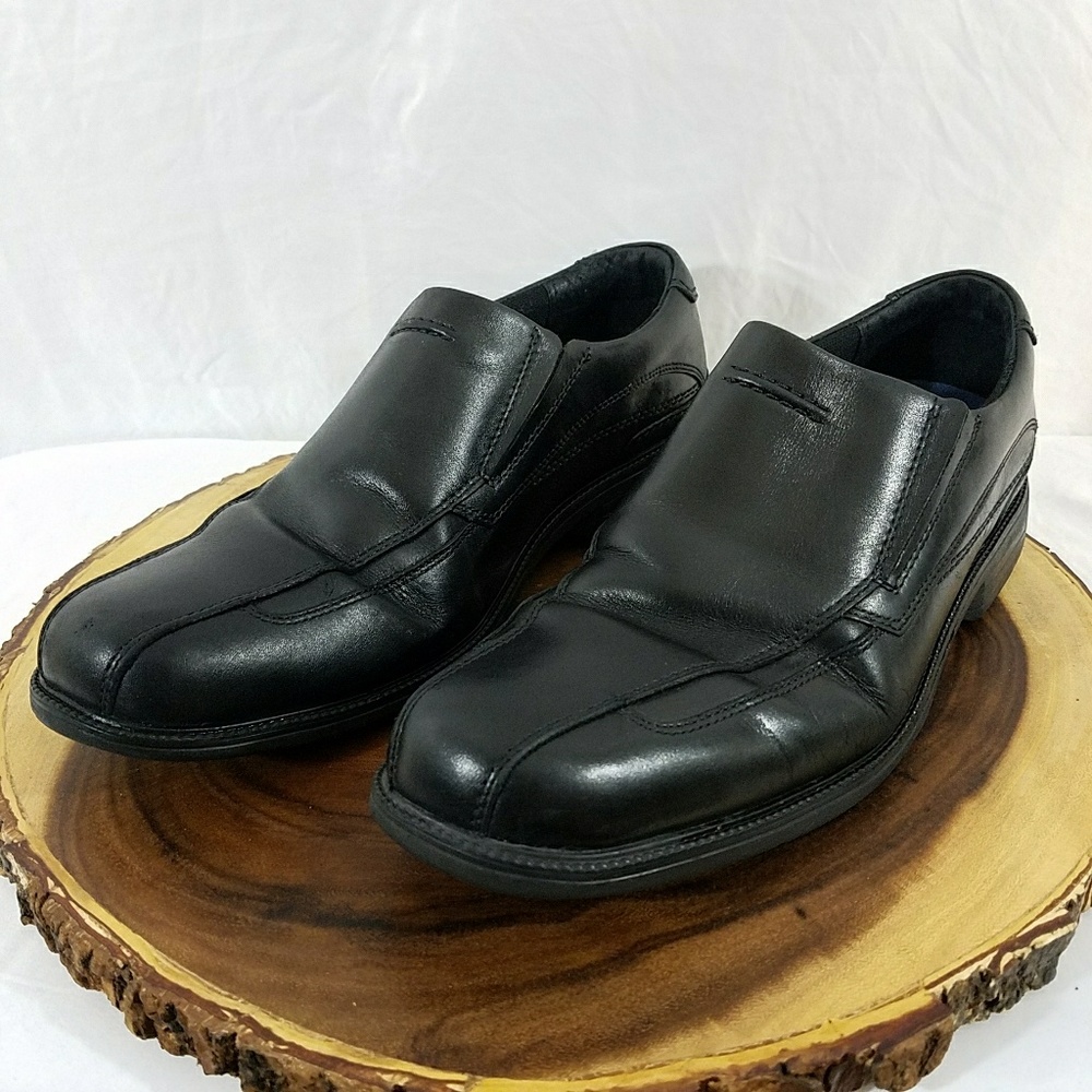 Clarks Medina Mens Black Leather Loafers