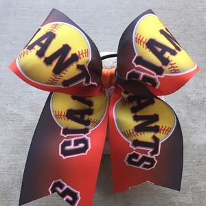 Custom Softball Giants Cheer Bow