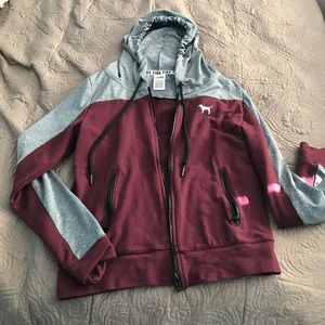 Pink gray & burgundy Hoodie