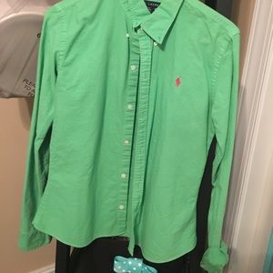 Green polo button Down