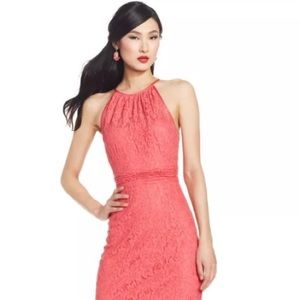 Adrianna Papell Lace Halter Dress