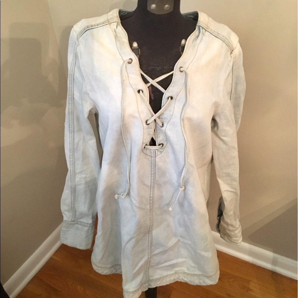 Tie-up Front Jean Tunic