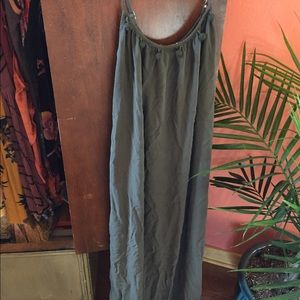 Love Stitch Olive green Pom Pom maxi dress