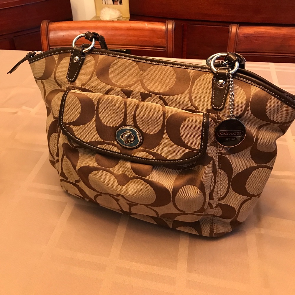 Authentic Coach "C" Print Handbag