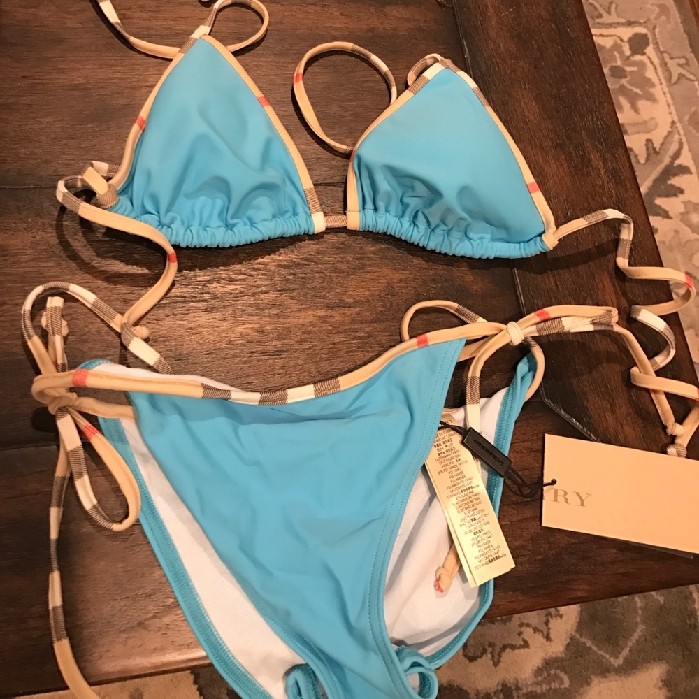 NWT Burberry Medium Blue Bikini