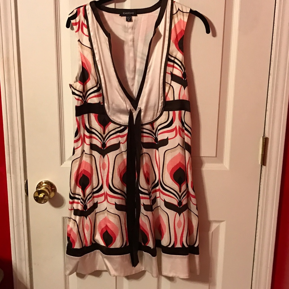 Pink, brown and white Bebe sundress