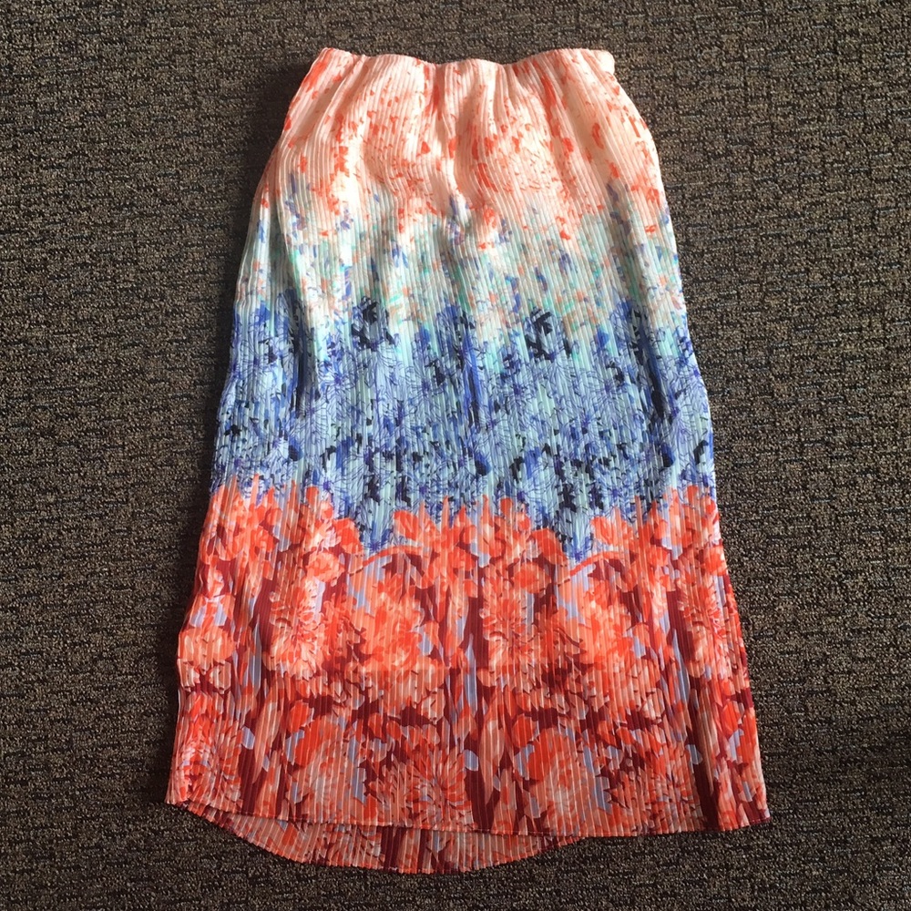 H&M Long/Maxi Floral Pleated Skirt