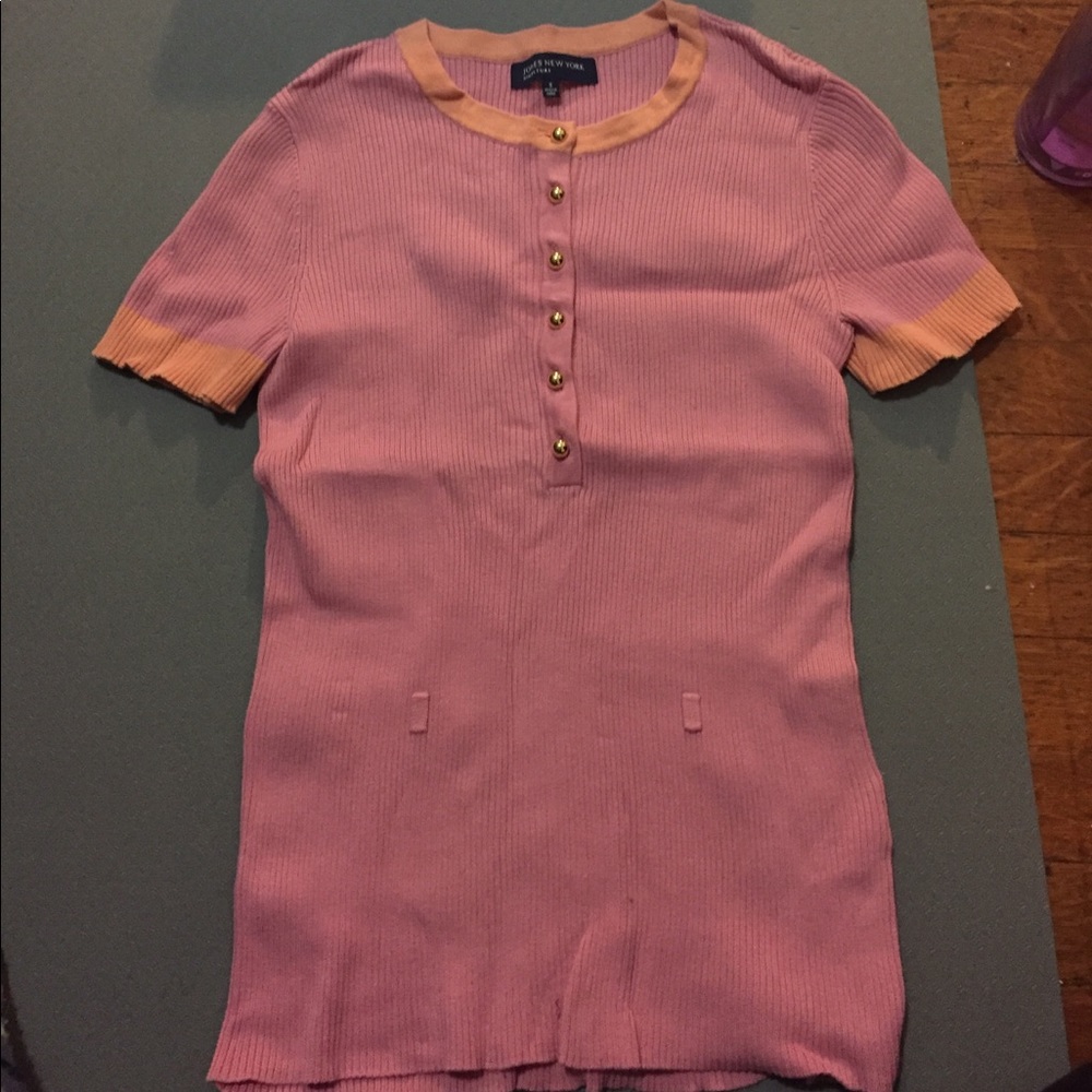Jones New York pink short sleeve sweater