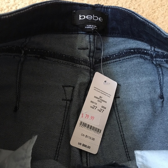 SOLD Bebe distressed/ripped skinny jeans - Picture 3 of 4