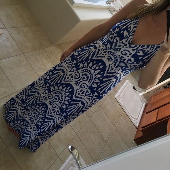 INC International Concepts Dresses & Skirts - INC Blue & White Summer Maxi