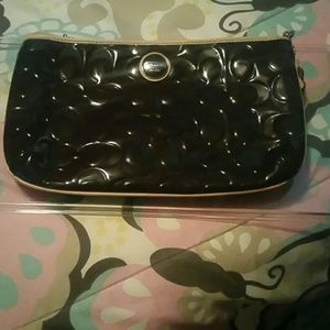 Coach Brown Embossed logo wristlet