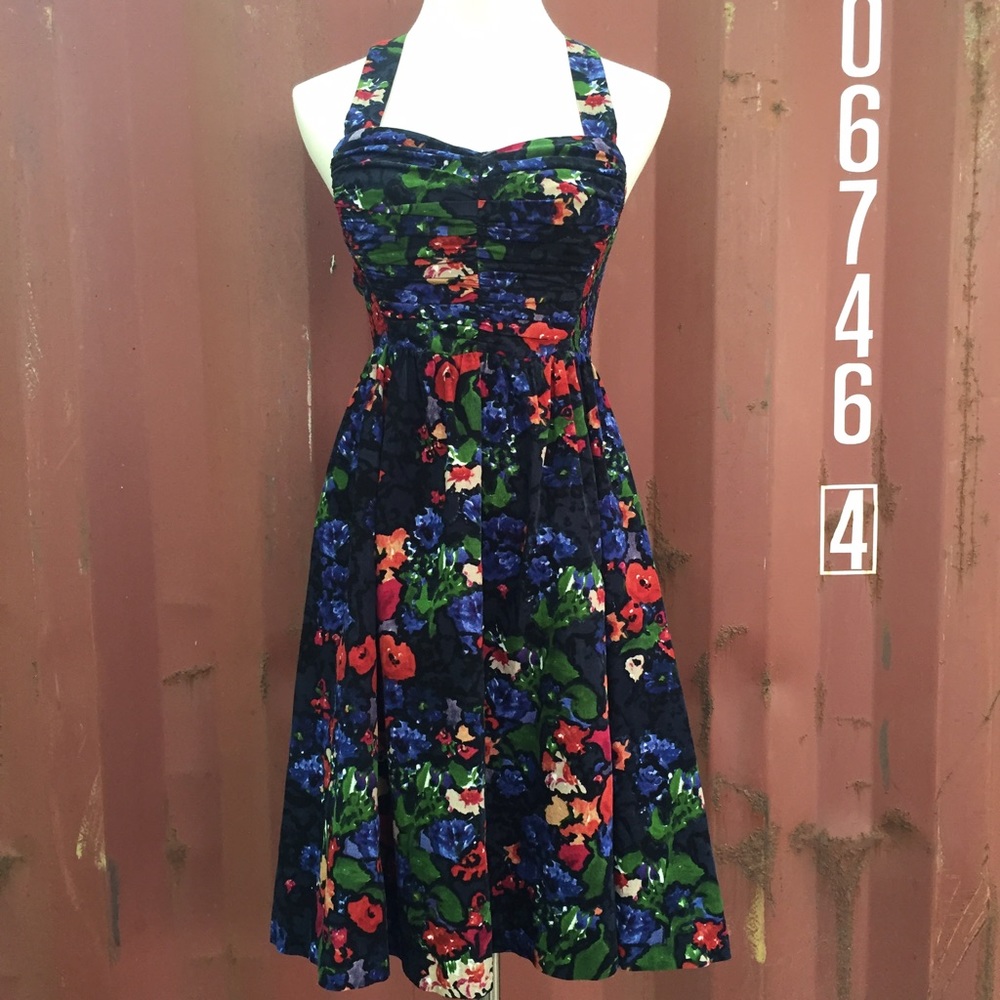 Anthropologie Corduroy Floral Dress