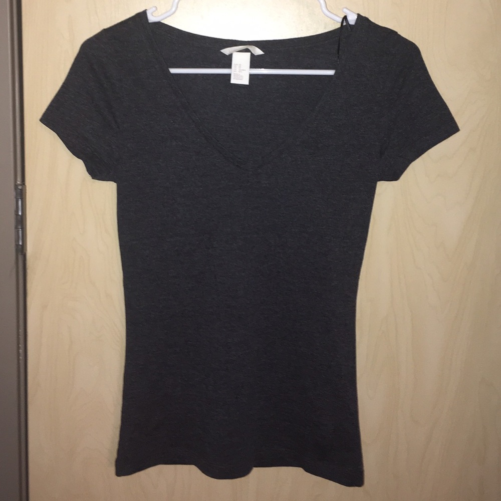 Basic Dark Gray V-Neck Tee