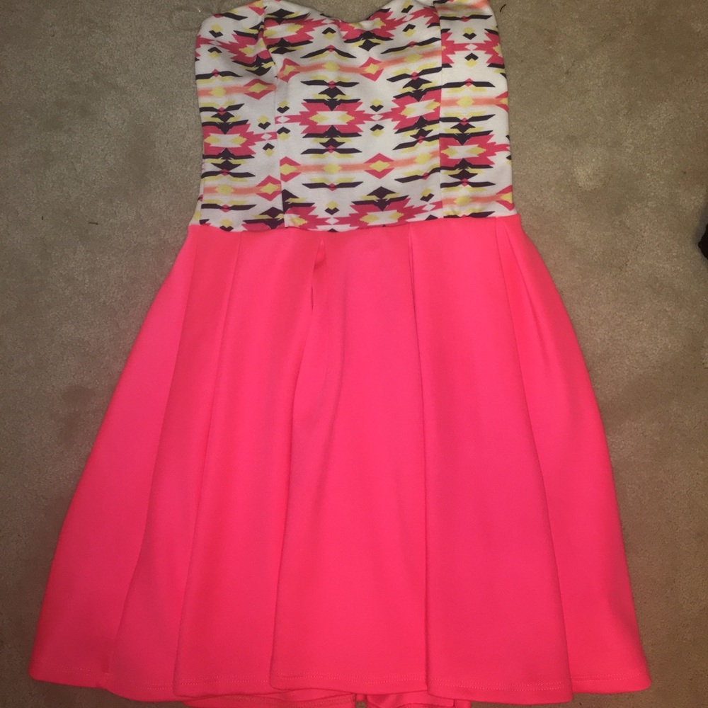 mini strapless boho dress