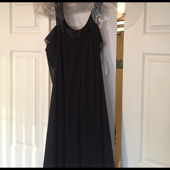 David's Bridal Black Dress with Beaded Neckline - Picture 4 of 4