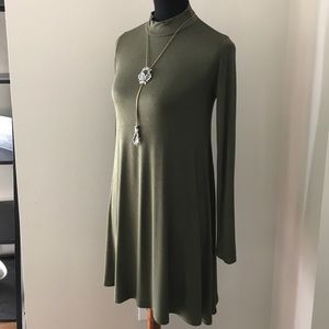 Three Bird Nest, Olive long-sleeve dress.