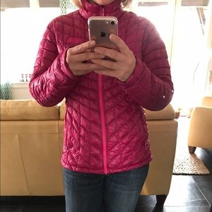 Pink North Face Thermoball jacket coat