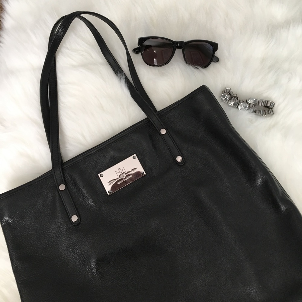 EUC Rebecca Minkoff heavy metal tote black silver - Picture 1 of 8