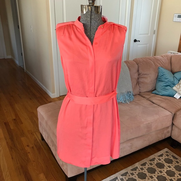 NWT XS CORAL DRESS pockets & adjustable belt - Picture 2 of 6
