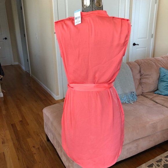 NWT XS CORAL DRESS pockets & adjustable belt - Picture 4 of 6