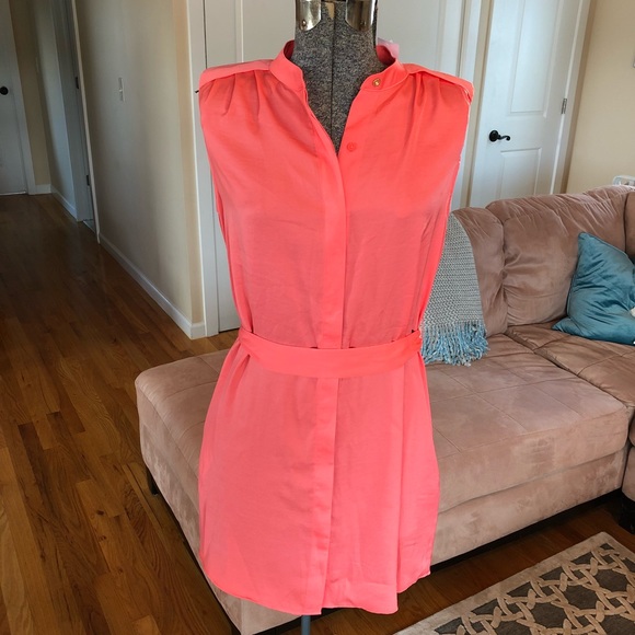 NWT XS CORAL DRESS pockets & adjustable belt - Picture 5 of 6