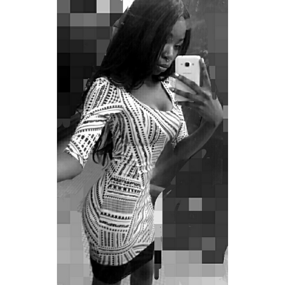 Black and white bodycon