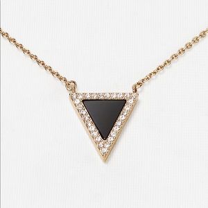 MK Rose Gold Pave Black Triangle Necklace