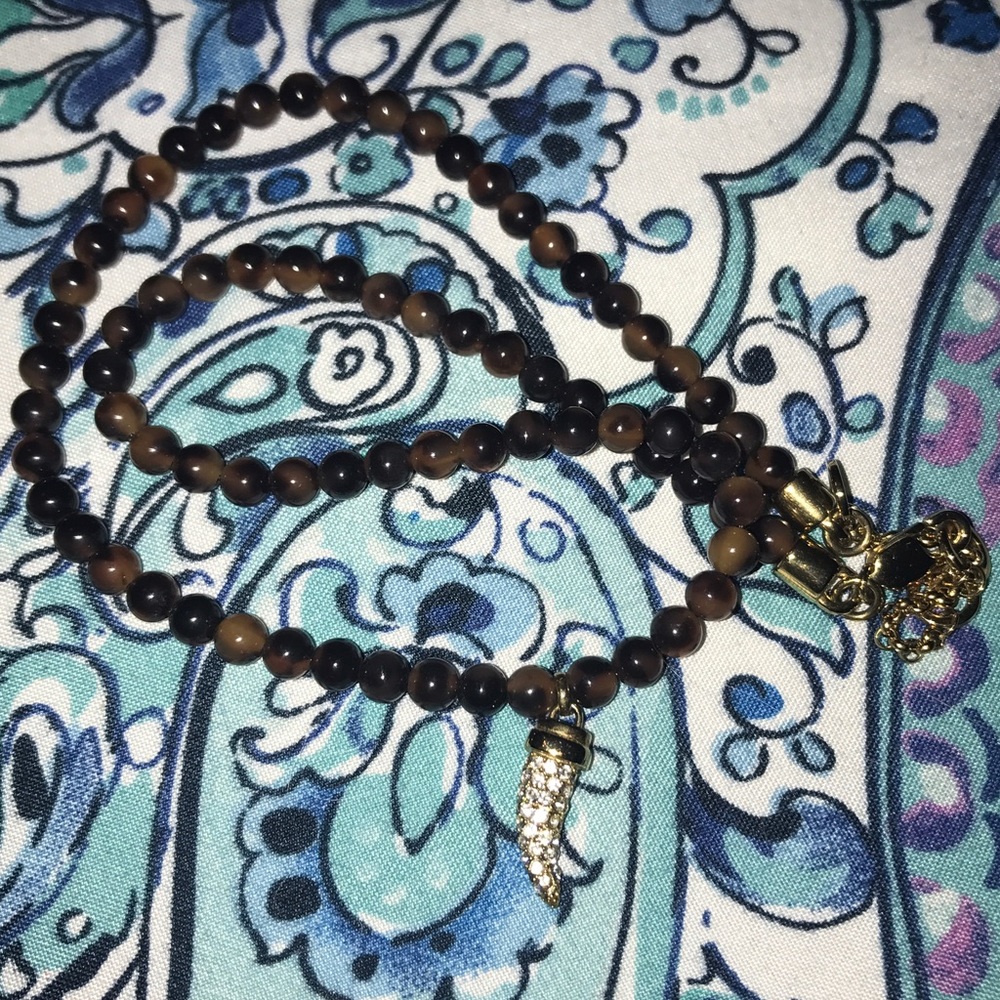 Michael Kors Tortoise Necklace with Horn Pendant.