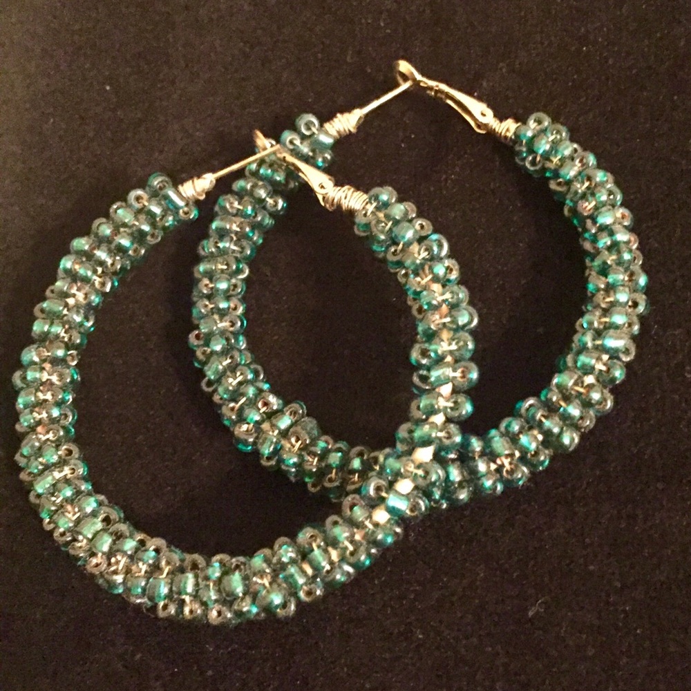 Beaded Hoop Earrings