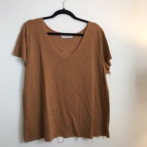 Burnt orange distressed tee