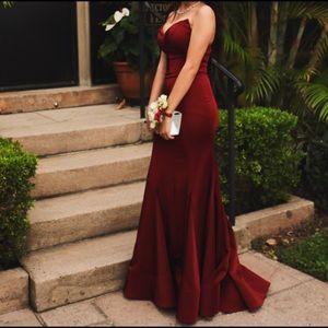 Deep red dress