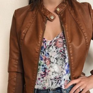 Brown leather jacket