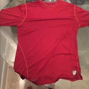 Nike Pro Red 3/4 Sleeve Dri Fit