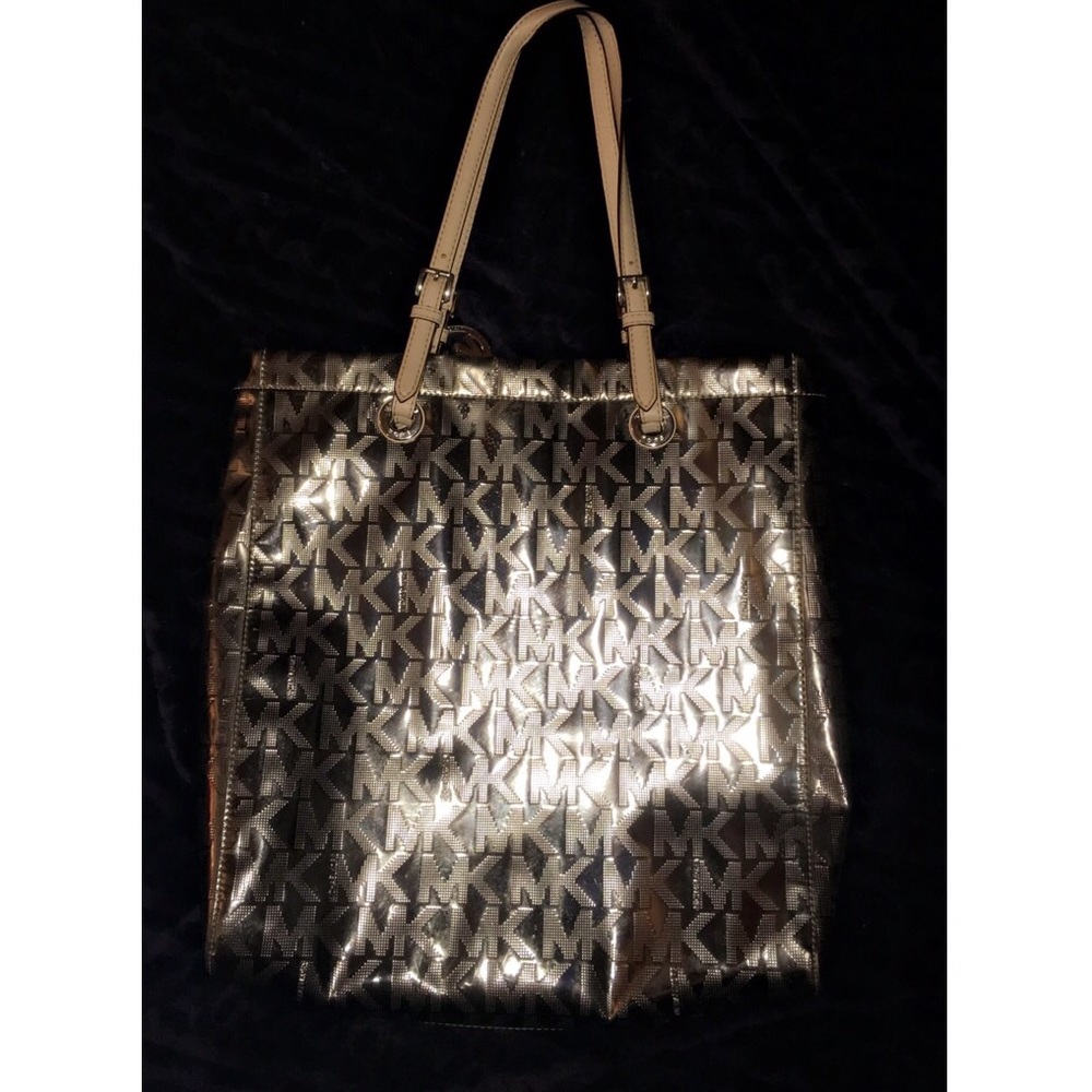 Michael Kors Metallic Silver Jet Set Tote
