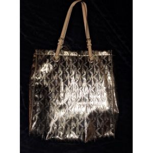Michael Kors Metallic Silver Jet Set Tote