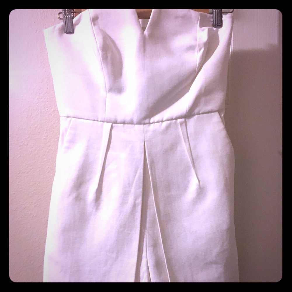 White strapless romper