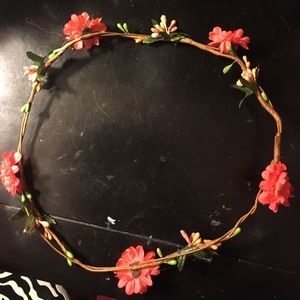 Pink one size fits all flower crown