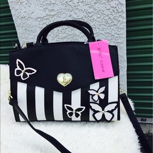 Betsey Johnson satchel cross body bag.