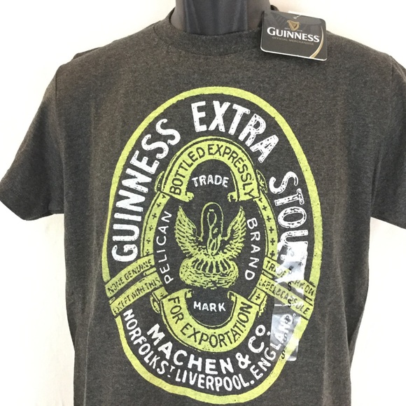 NEW GUINNESS Beer Small Gray Men's T-Shirt Tee NWT - Picture 1 of 8