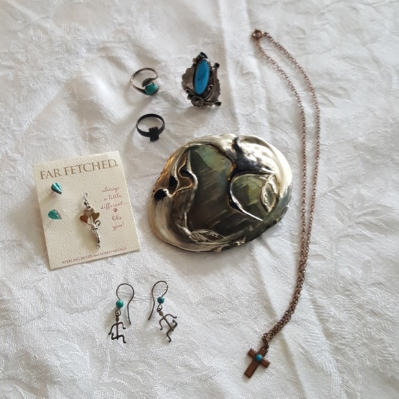 Bohemian Vintage Sterling Silver Jewelry - BOHO Sterling Silver Jewelry Lot FESTIVAL Bohemian