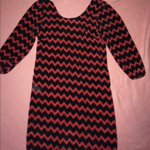 Black & Red Chevron Dress
