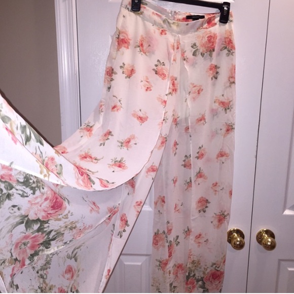 Floral Flared Forever 21 Pants - Picture 1 of 3