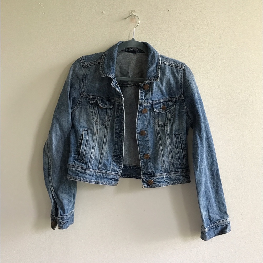 American eagle crop jean jacket