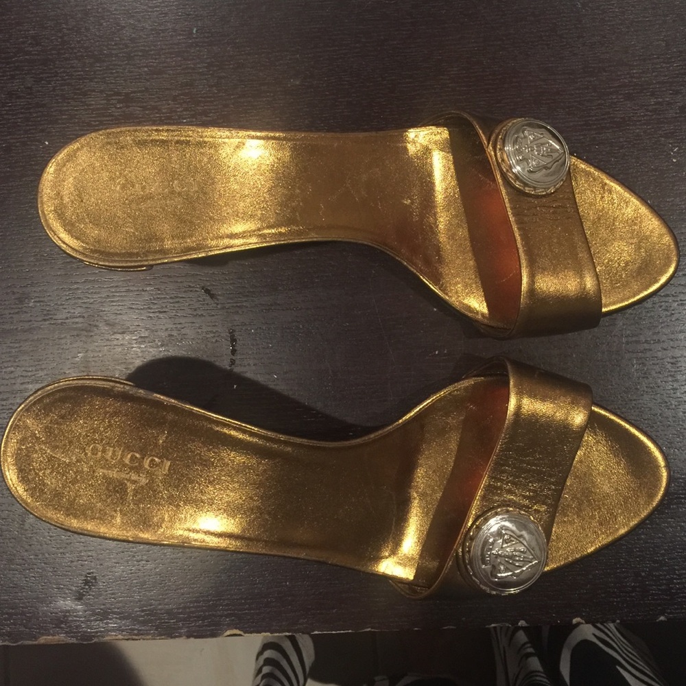 Gucci Gold Sandals
