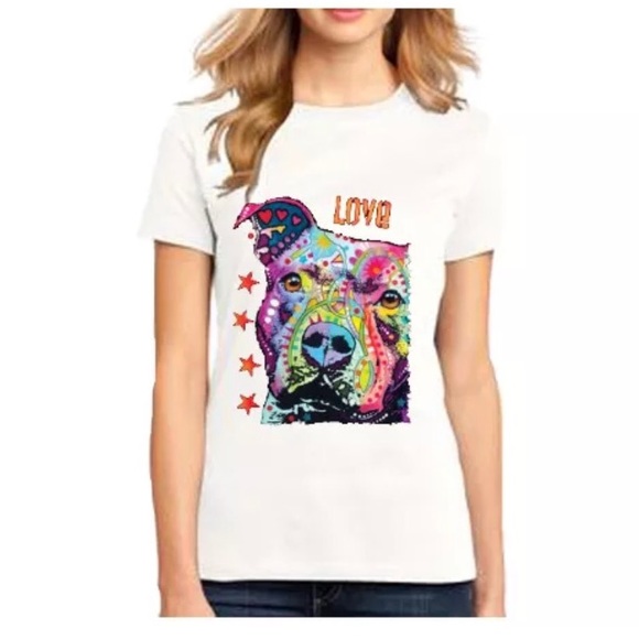 Women's Pitbull love T-shirt Gildan 100% cotton T - Picture 2 of 3