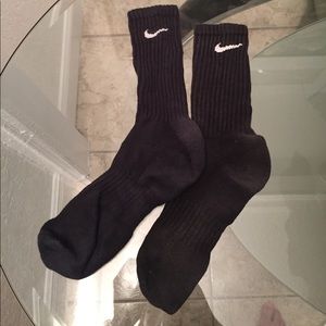 Nike SZ 8-12 L Black Athletic Socks 6 pairs